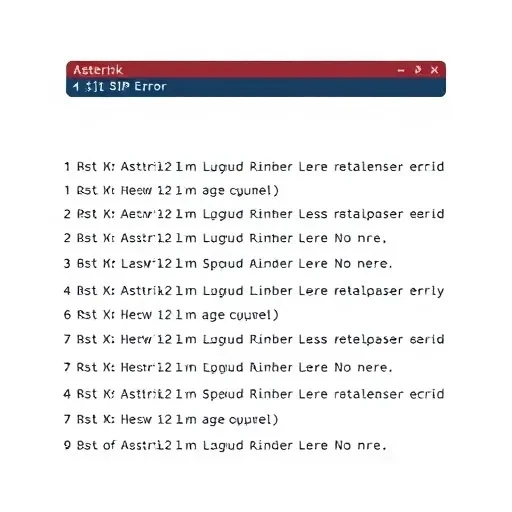 List of Asterisk SIP Errors